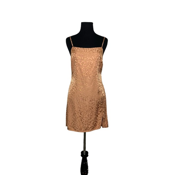 Urban Outfitters copper brown animal print mini dress size 8P - Picture 6 of 9